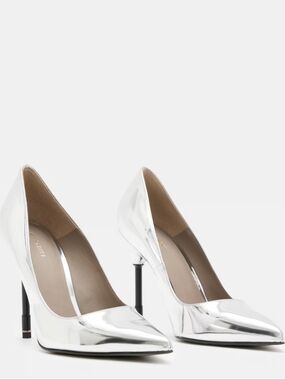 All Saints NEW Nova Court Women's Silver Metallic Pointed-Toe High Heels Pumps 6